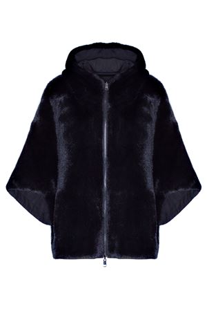 Black reversible jacket with hood LOU ANDREA | NZ25745BLACKLUW5MATBLACK